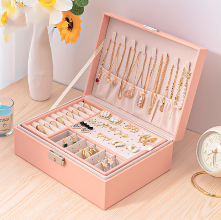 PORTA JOIAS LUXO QUADRADO COURO